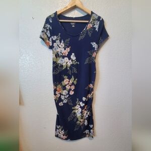 💚5/$25 Isabel Maternity by Ingrid & Isabel Blue Floral Sheath Midi Dress